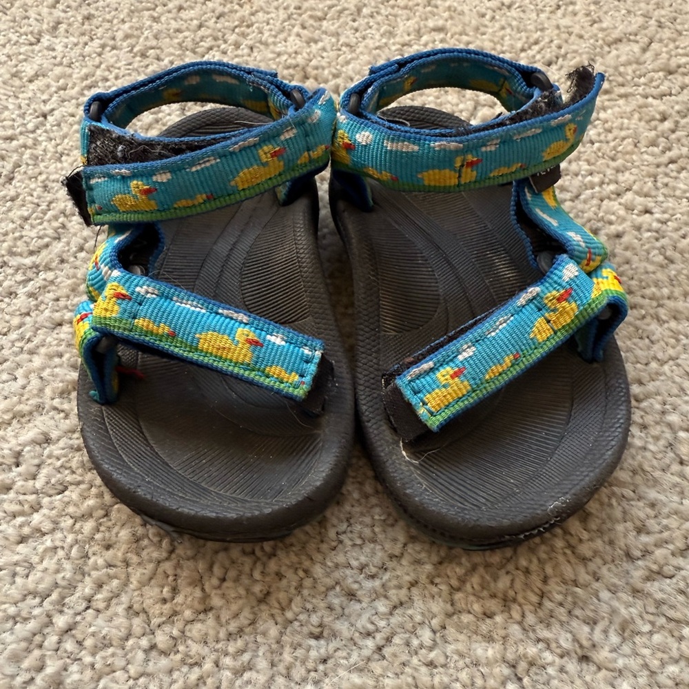 Toddler Teva Blue Duck Pattern Sandals